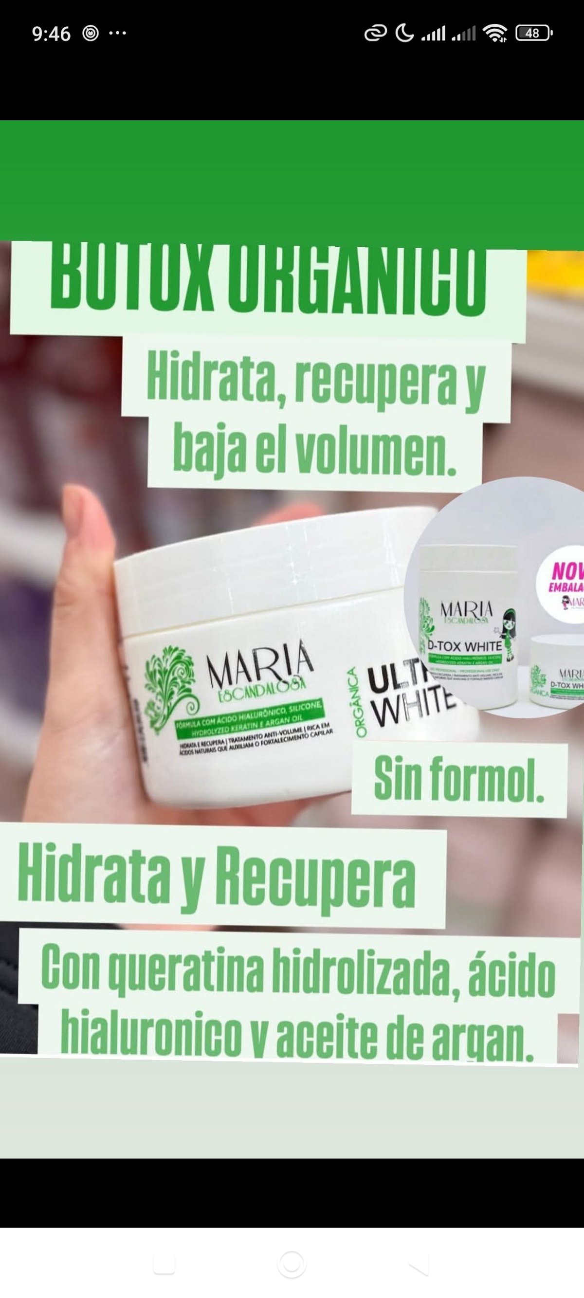 Botox organico Maria Escandalosa✨💚
