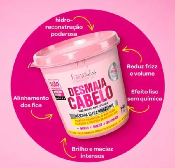 Máscara Ultra Hidratante Desmaia Cabelo de Forever 