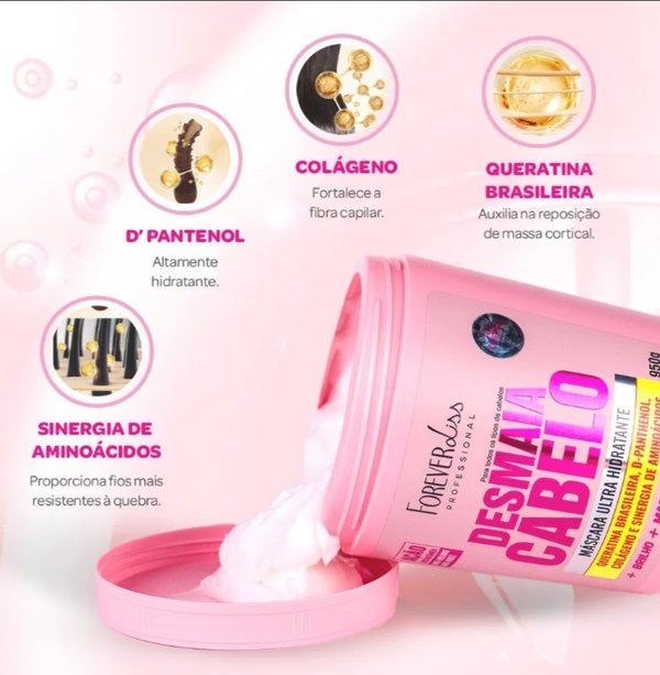 Máscara Ultra Hidratante Desmaia Cabelo de Forever 