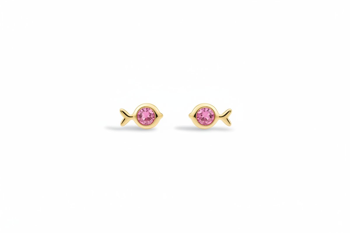 GOLDEN FISH PINK EARRINGS