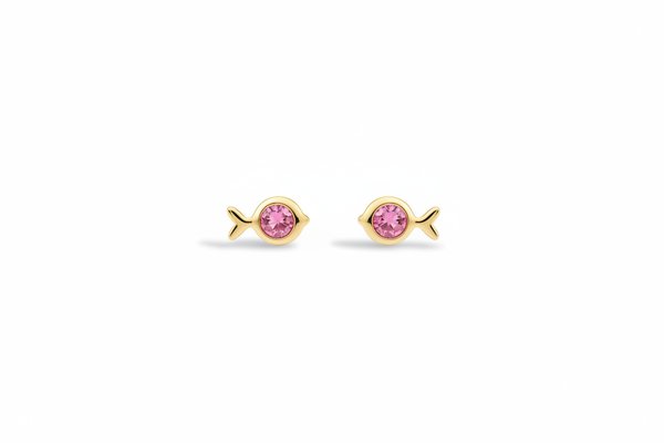 GOLDEN FISH PINK EARRINGS
