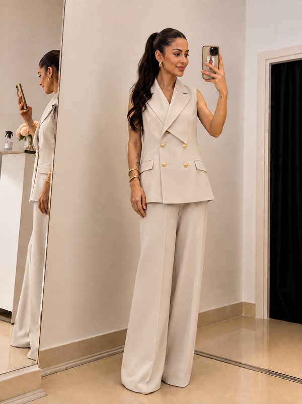 Conjunto Sastrero Chaleco con Solapa y Pantalón