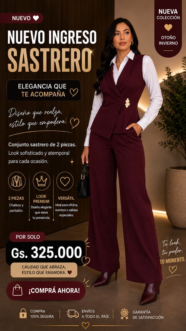Conjunto Sastrero con Chaleco y Broche