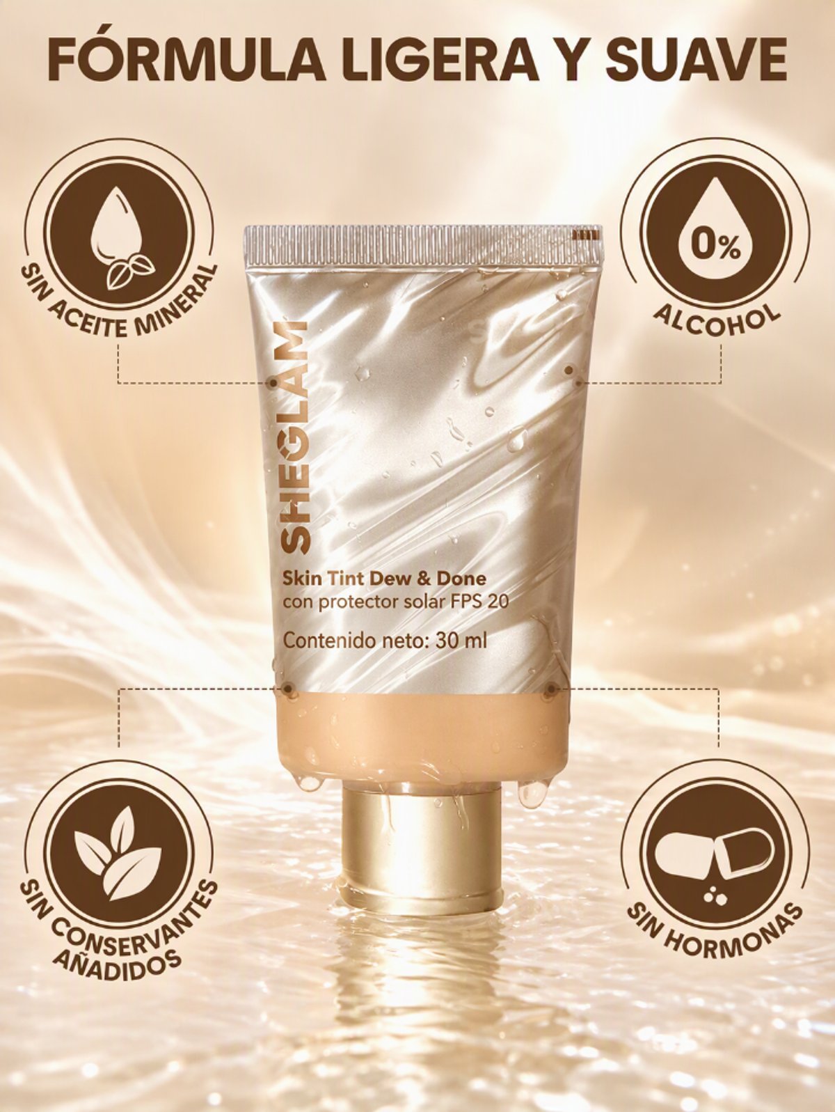 Skin tint SheGlam Dew & Done Skin Tint SPF20 - 2