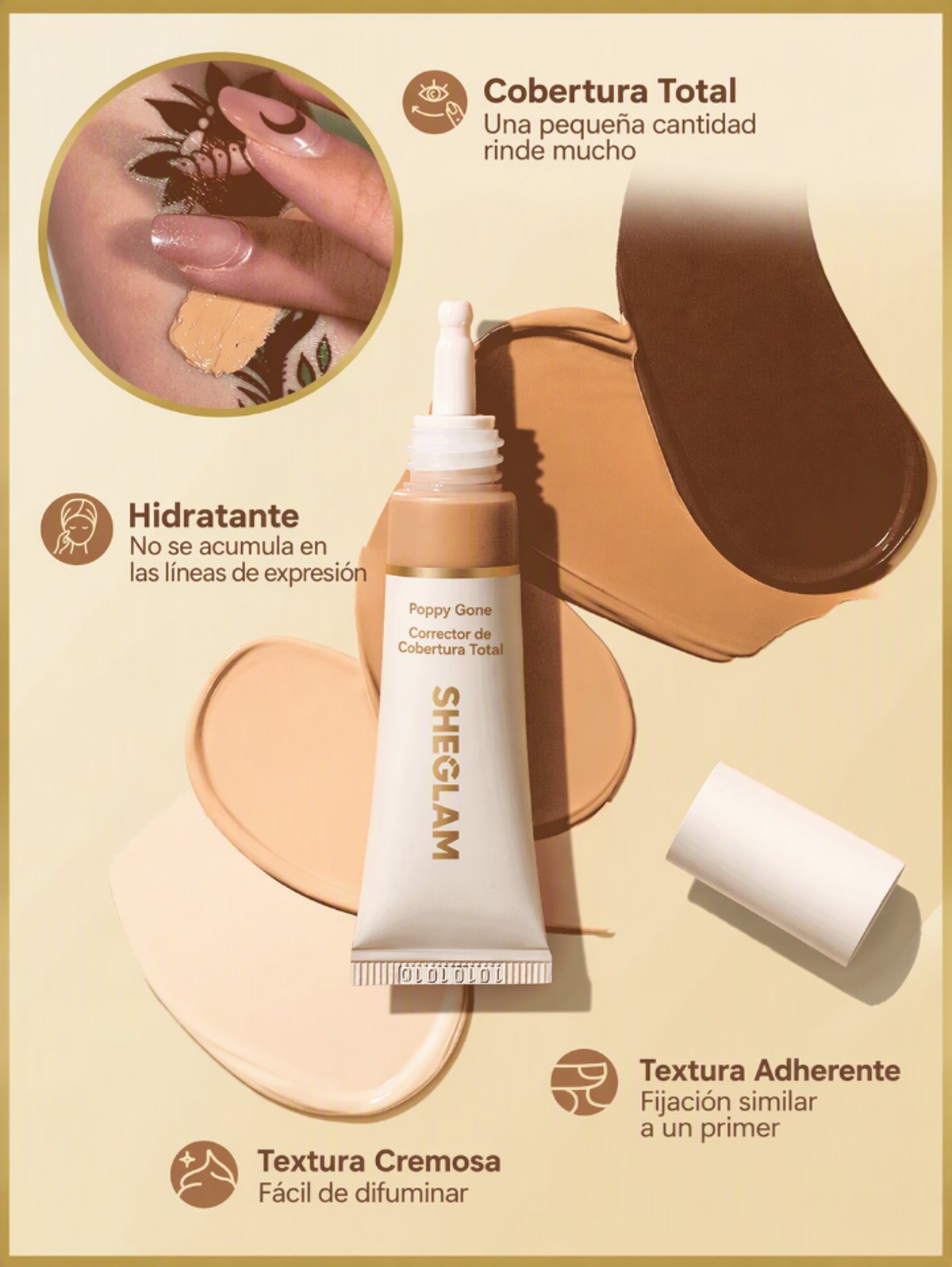 SHEGLAM Pooly Gone Full Coverage Concealer - 2