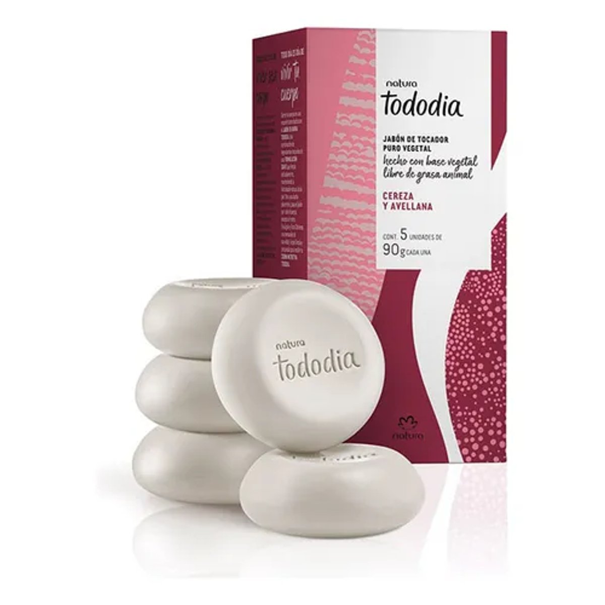 Jabón Tododía caja de 5 unidades Cereza y Avellana 