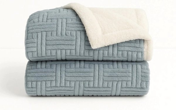 Manta azul felpudita