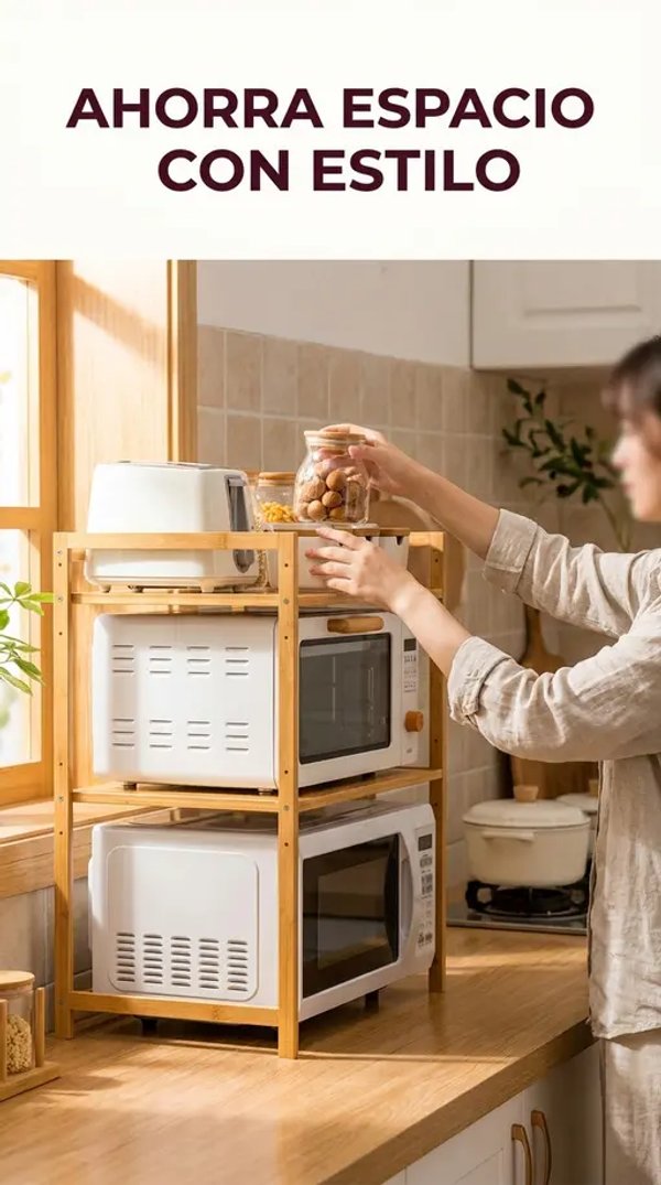 Organizador de Cocina 2 Estante de Bambú | Milhome