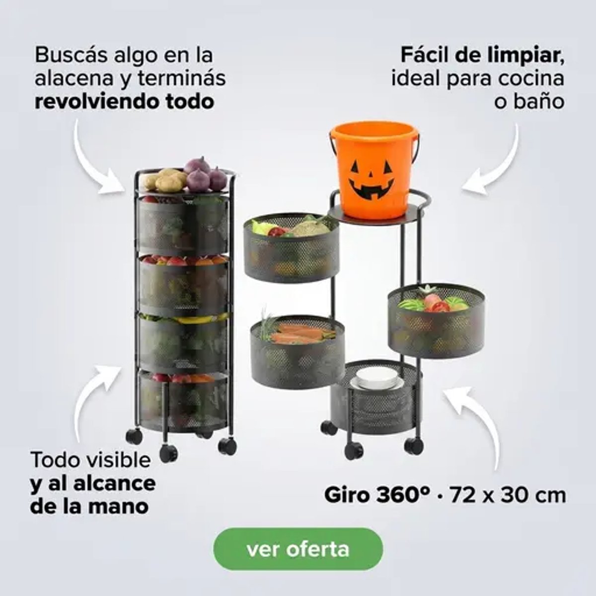 Estante Giratorio Redondo para Almacenamiento de Cocina | SpinShelf