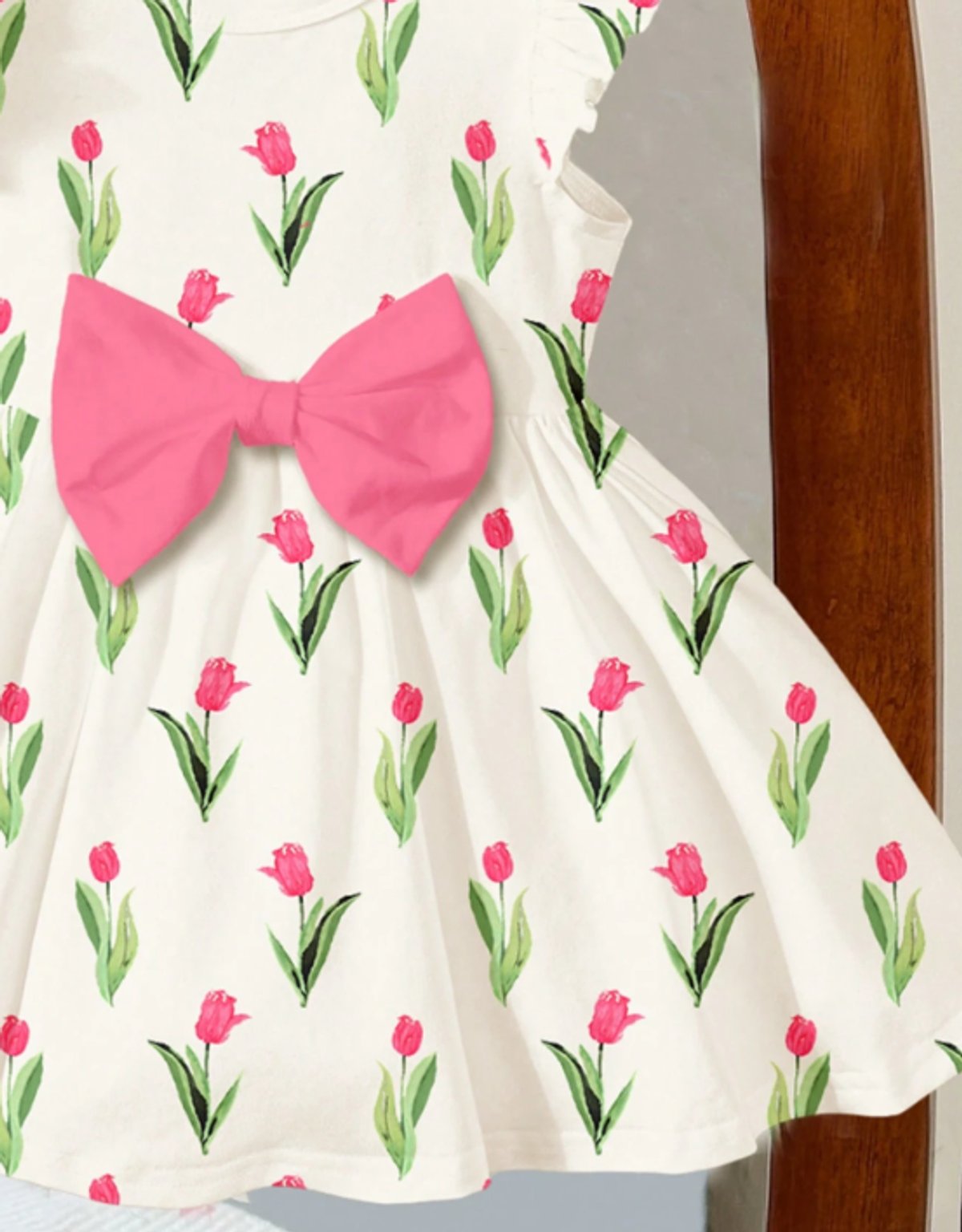 Vestido manga corta con estampado Tulipanes - 5