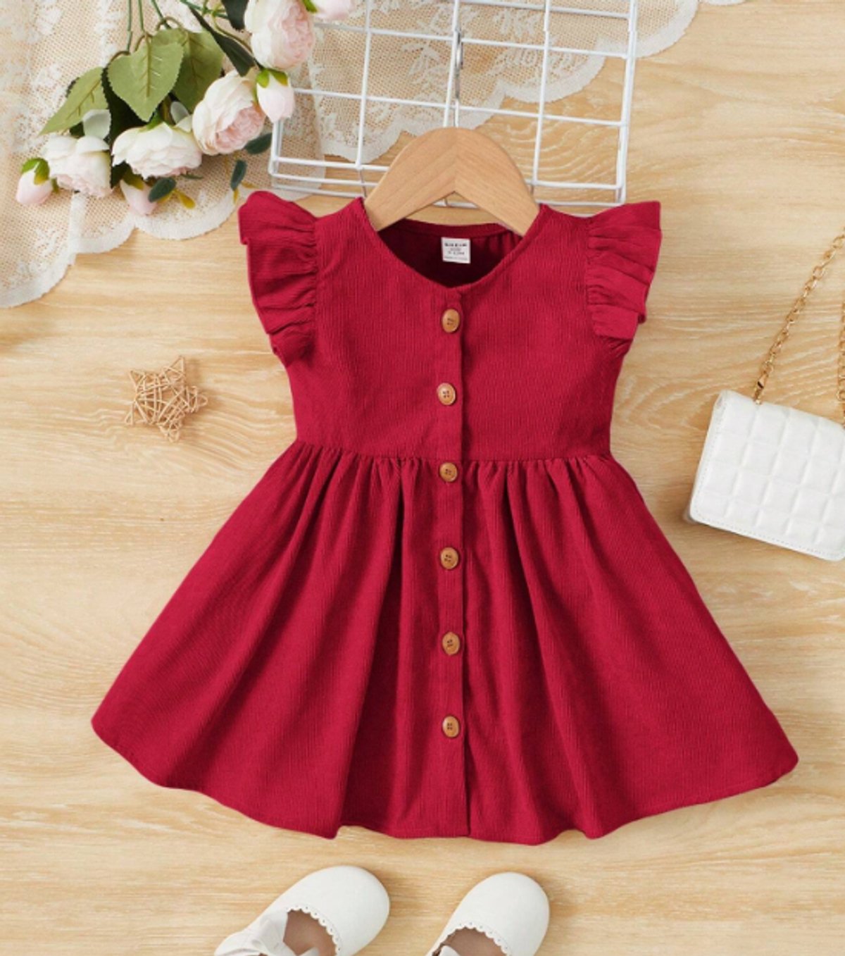 vestido Bordo mangas corta