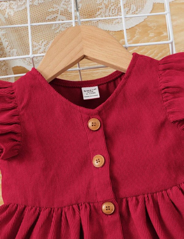 vestido Bordo mangas corta