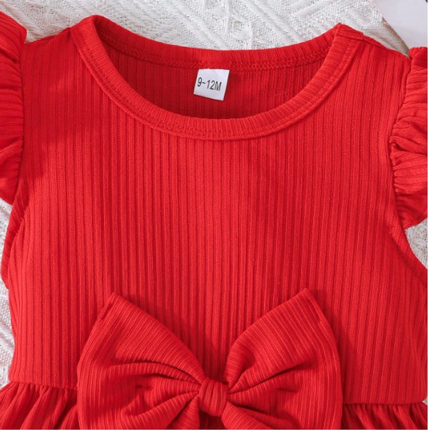 Vestidito rojo acanalado