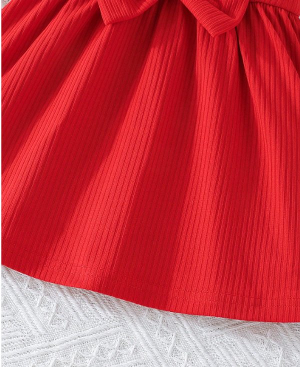 Vestidito rojo acanalado