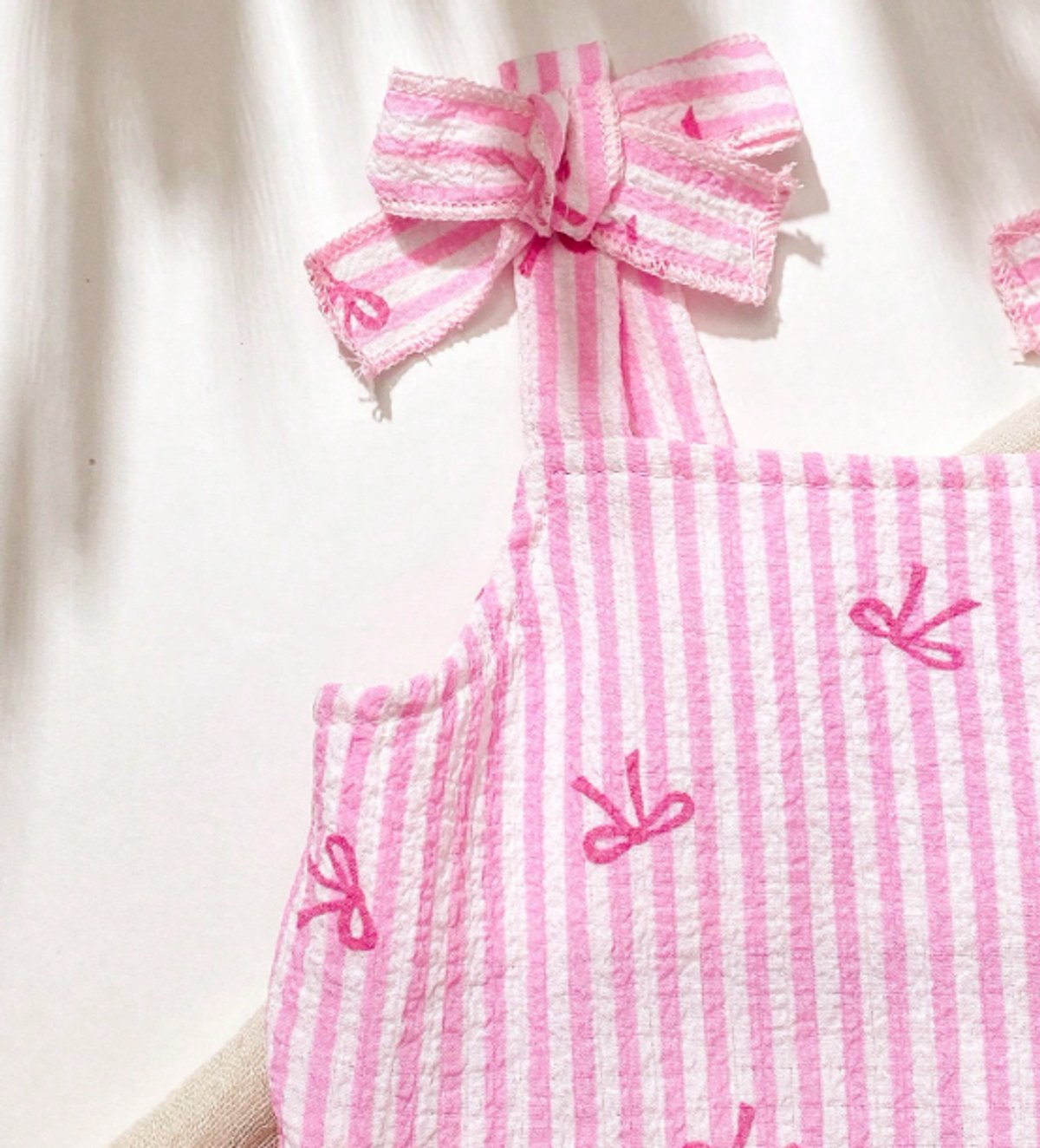 Conjunto rosa a rayas con blusita - 3