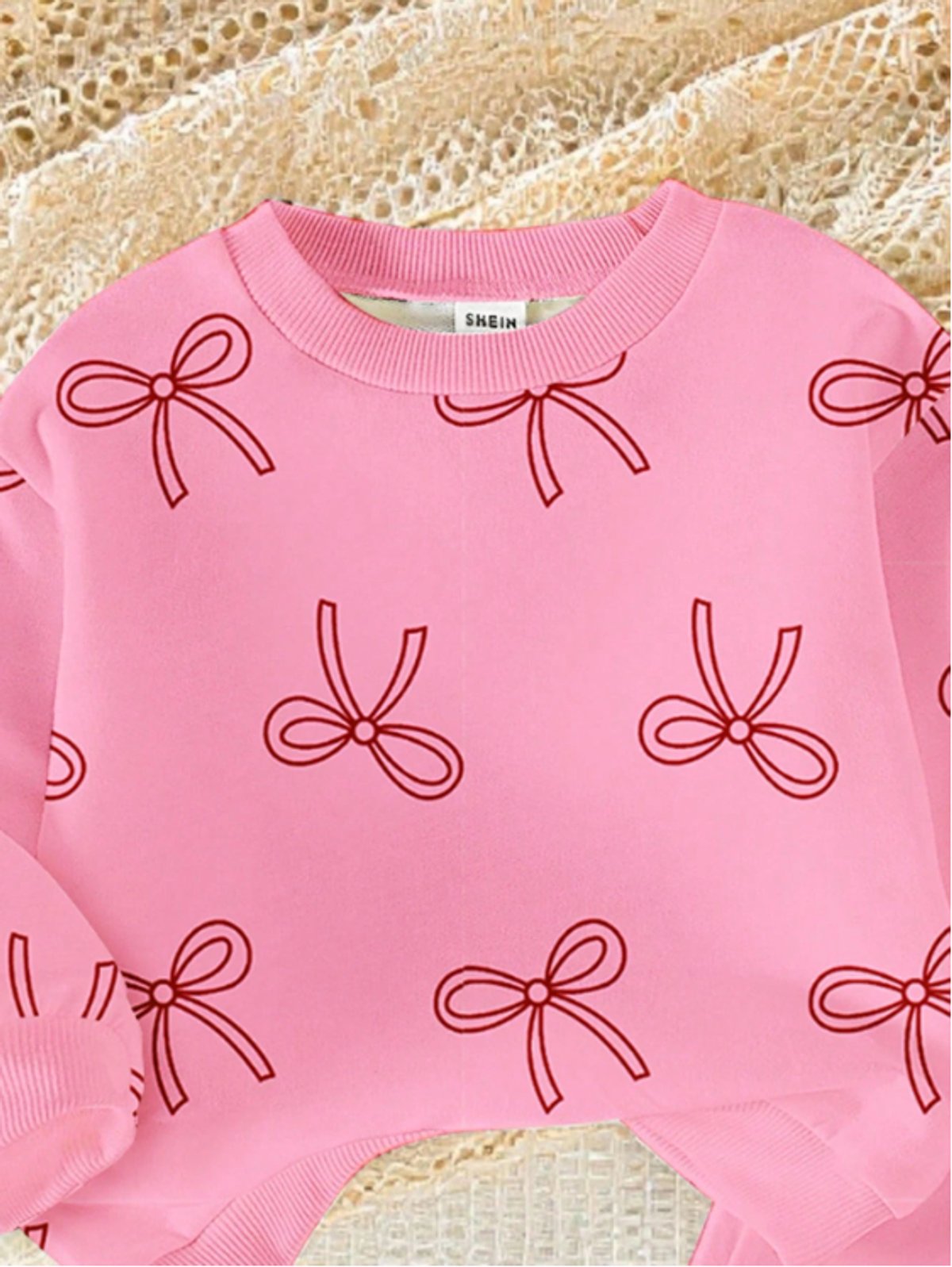Conjunto rosa con buzo estampado - 4