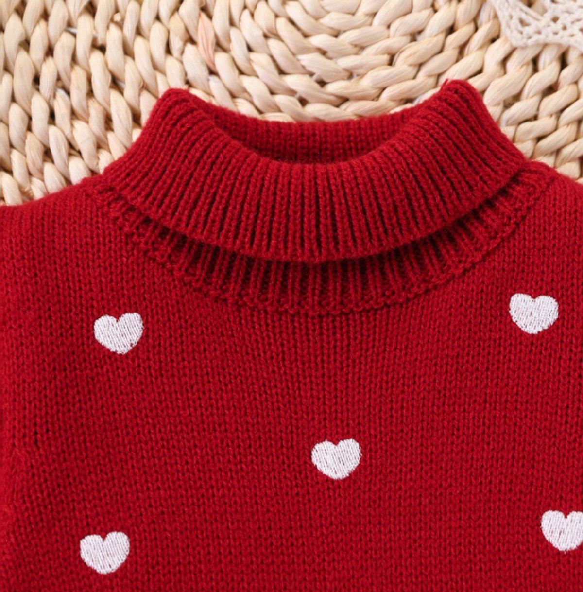 Vestido tejido Corazones Rojo - 2