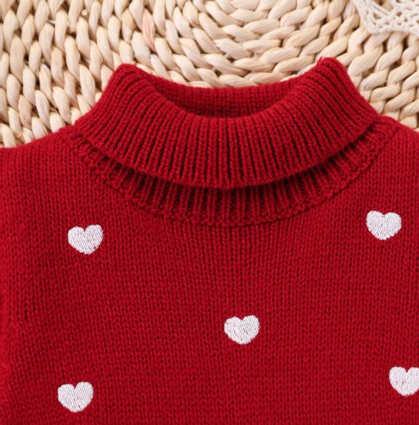 Vestido tejido Corazones Rojo