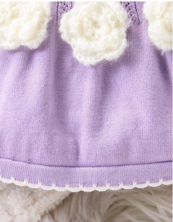 Vestido tejido Lila con Flores