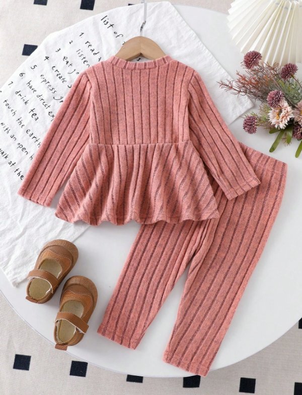 Set tejido Rosa con Moño
