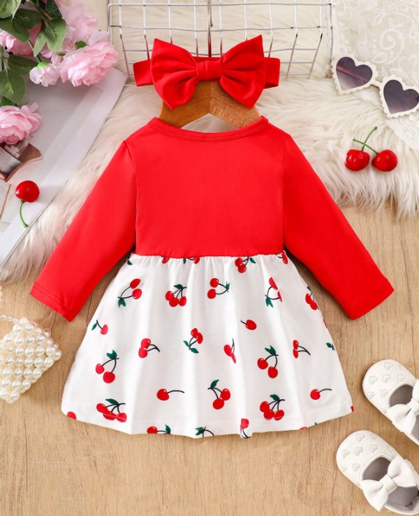 Vestido Cherry Elegance con Bolero Rojo
