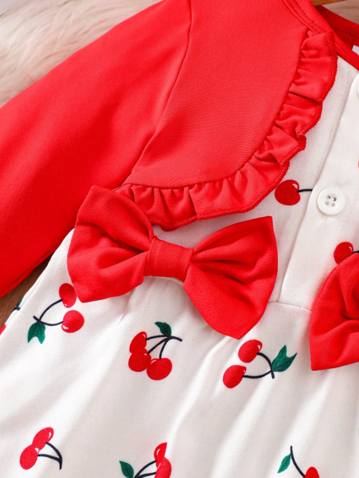 Vestido Cherry Elegance con Bolero Rojo - 4