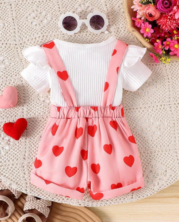 Conjunto Corazoncitos Rosa 💕