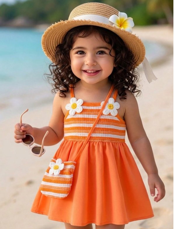 Vestido Margarita Naranja 🌼