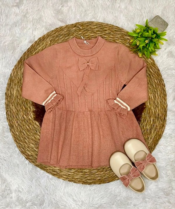 Vestido Tejido Rosa Vintage
