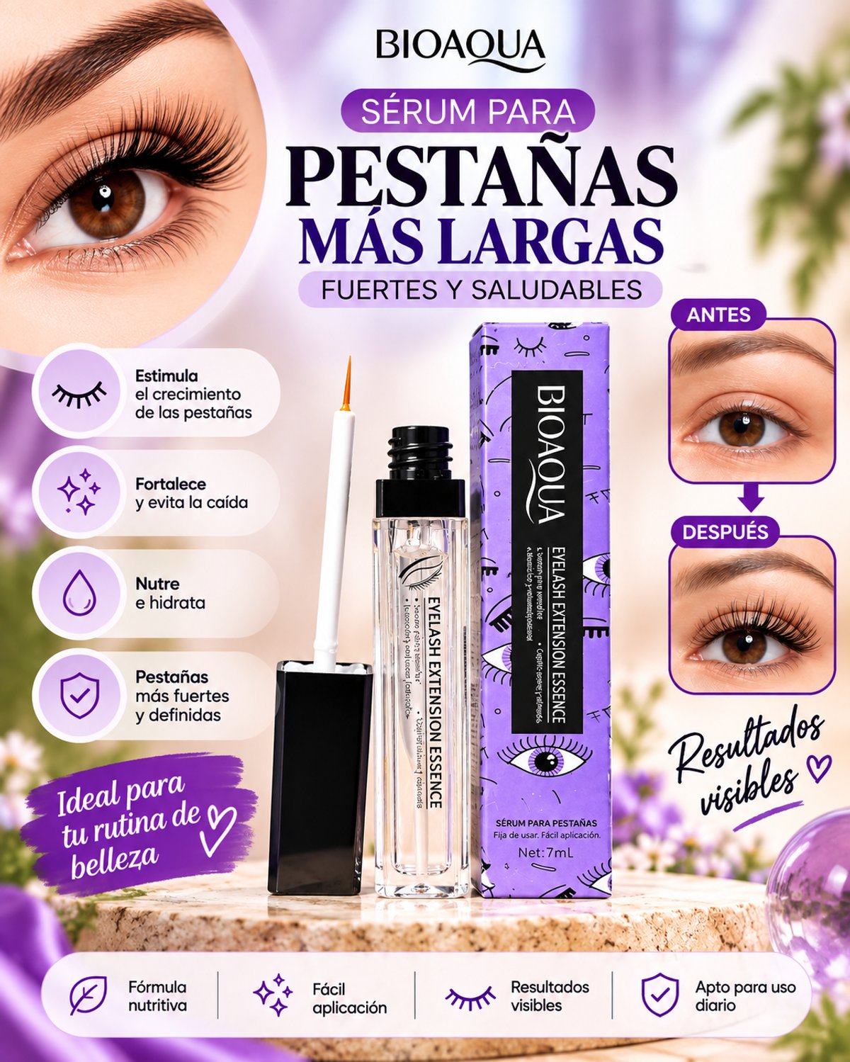 Combo Aloe Vera – Rutina Facial Hidratante + Sérum de Pestañas - 5