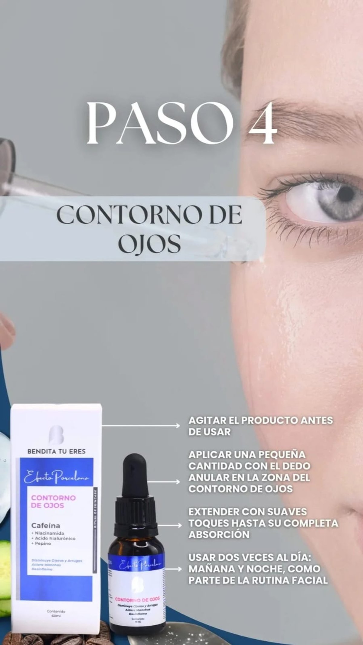 ✨ Contorno de Ojos Efecto Porcelana | Skincare para Ojeras y Líneas Finas ✨ - 5