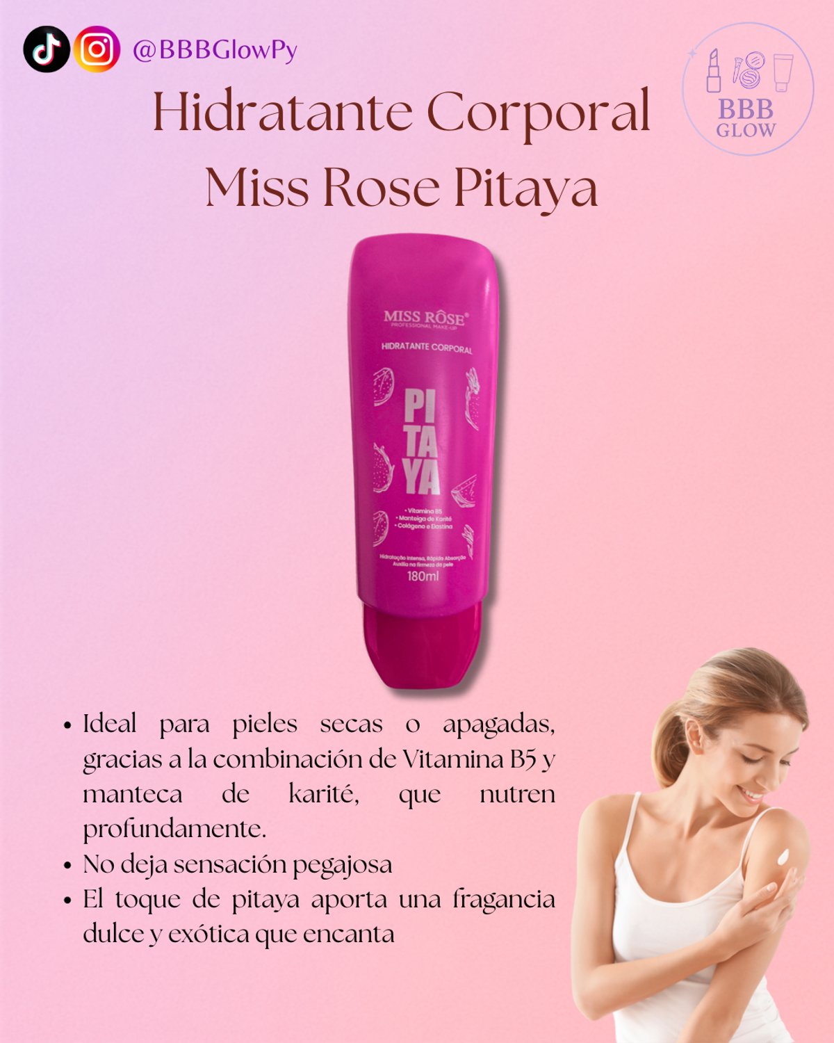 Hidratante Corporal Miss Rose Pitaya