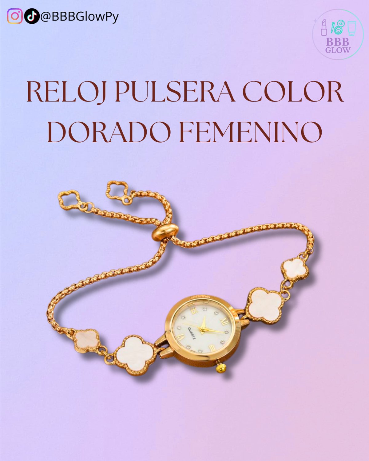 Reloj Pulsera Color Dorado Femenino
