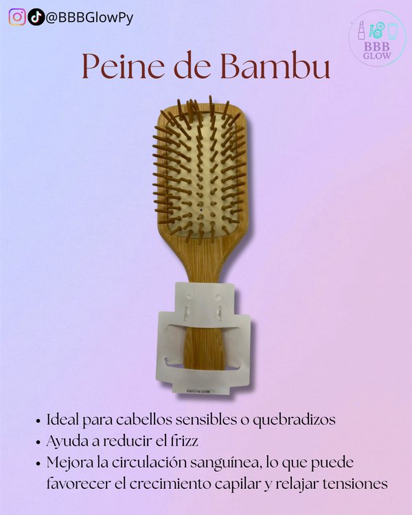 Peine De Bambu Cuadrado Mediano
