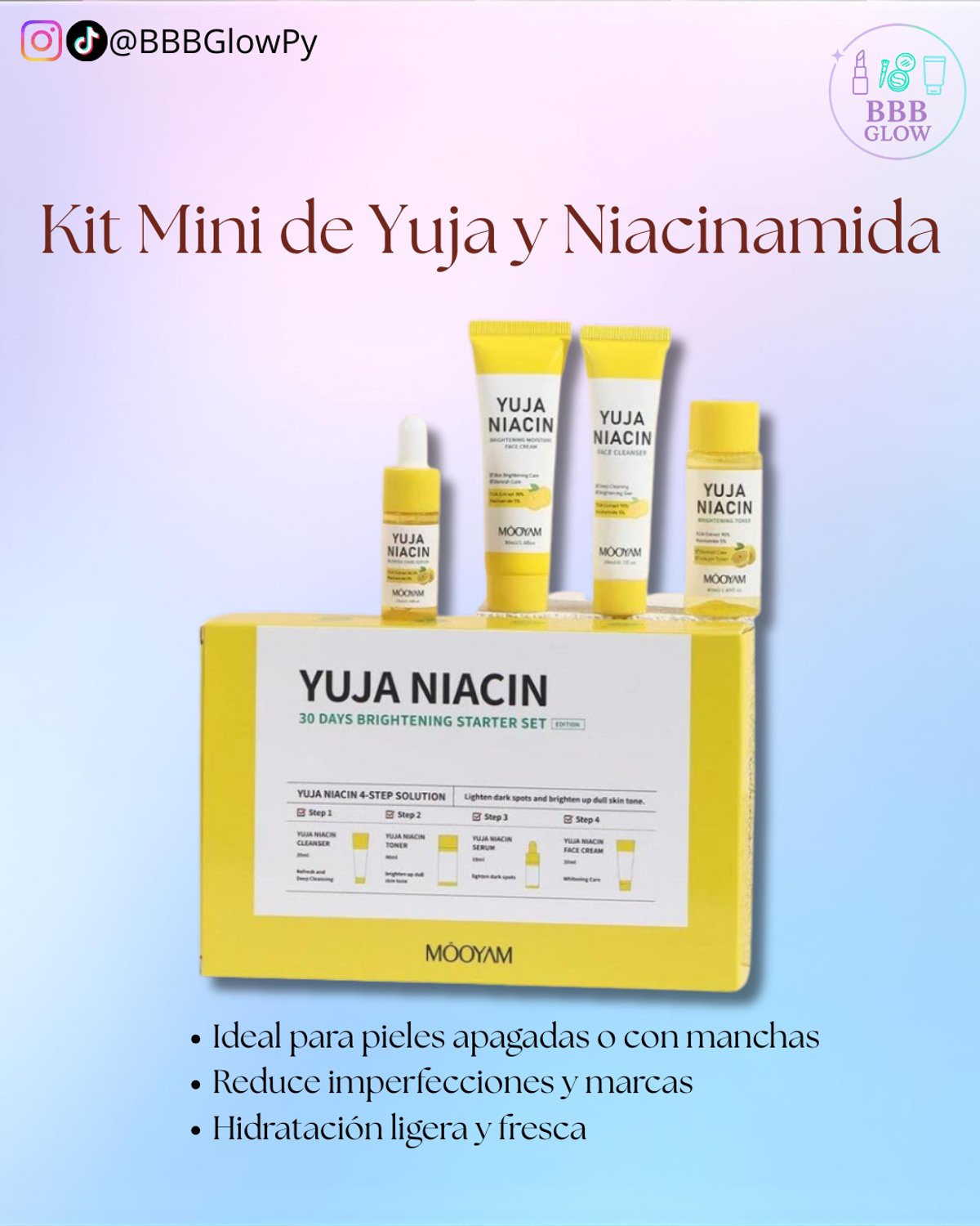 Kit 4 Piezas Mini De Niacinamida