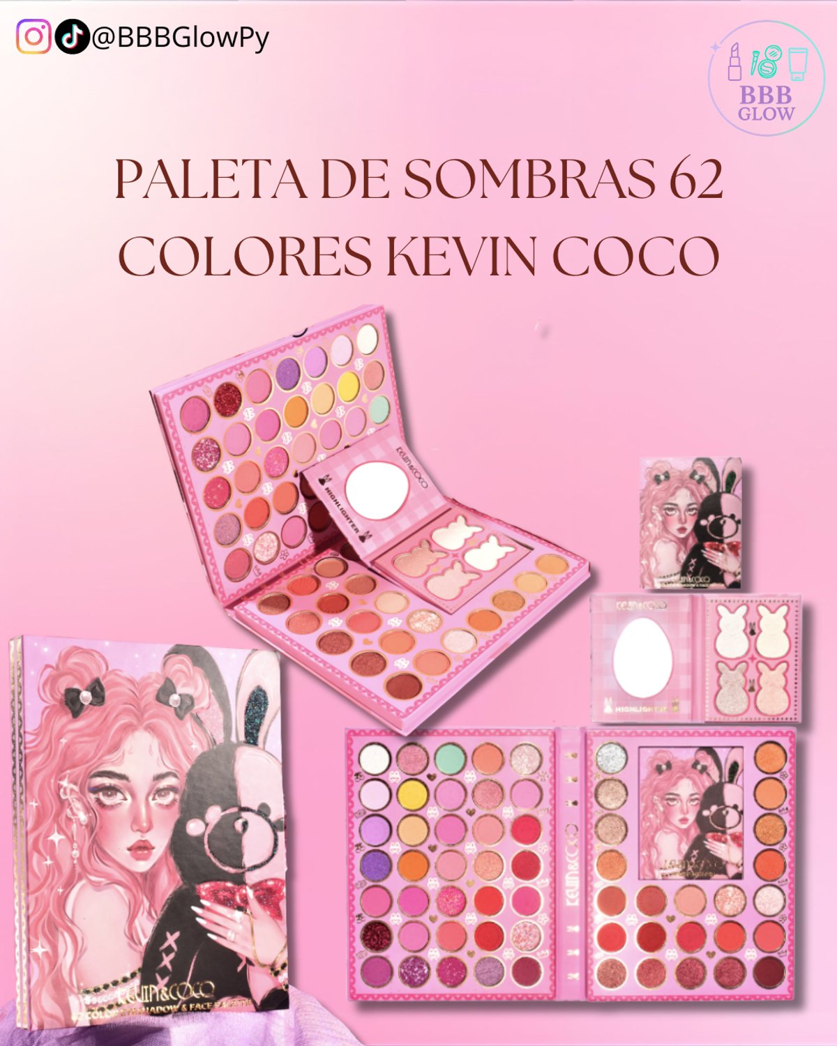 Paleta De Sombras 62 Colores