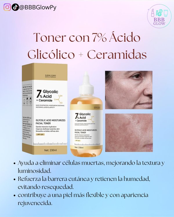 Toner con 7% Ácido Glicólico + Ceramidas