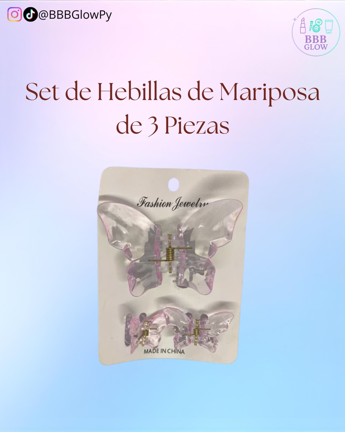 Set De Hebilla De Mariposas Transparente