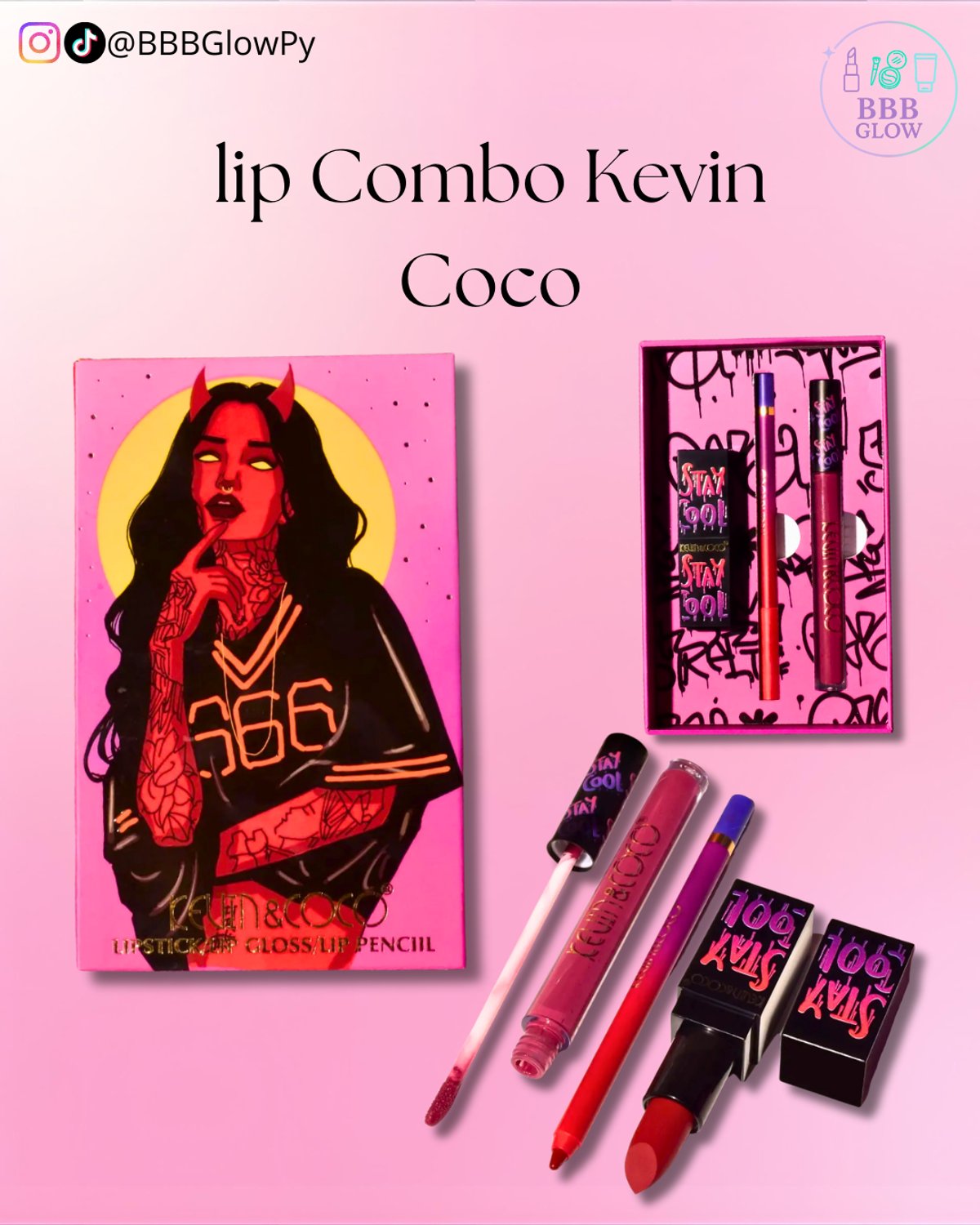 Kit 3 Piezas Lip Combo KEVIN & COCO