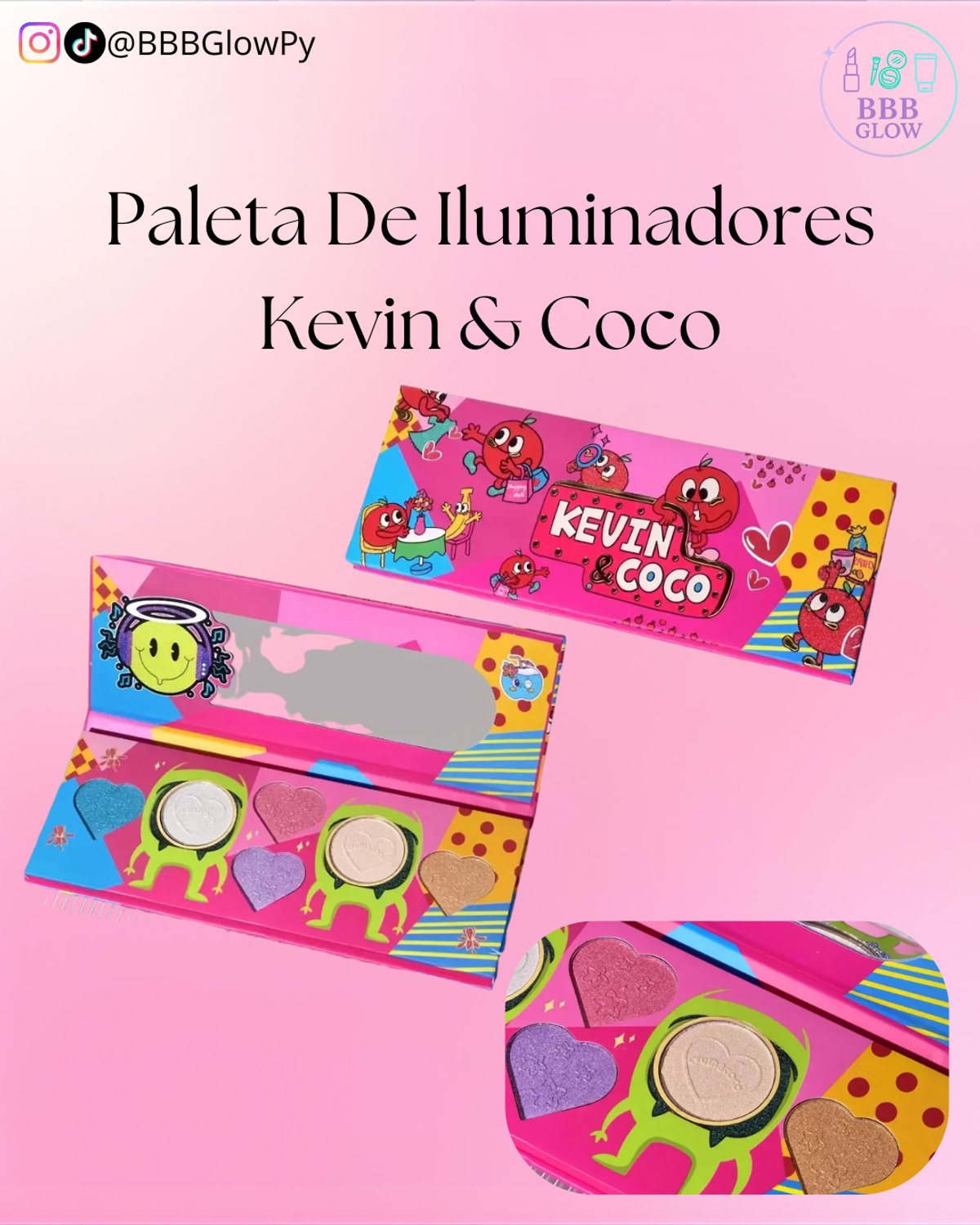 Paleta De Iluminador 6 Colores KEVIN & COCO