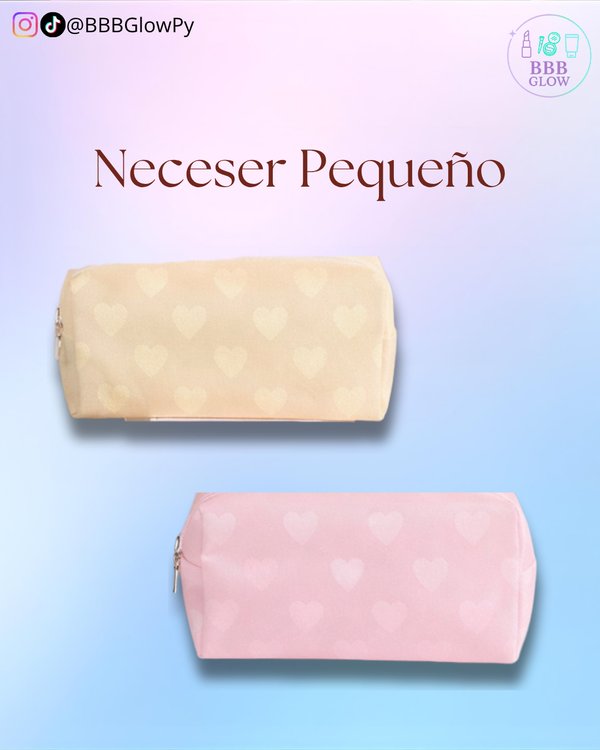 Necesser Rosa Pequeño Con Diseño De Corazon