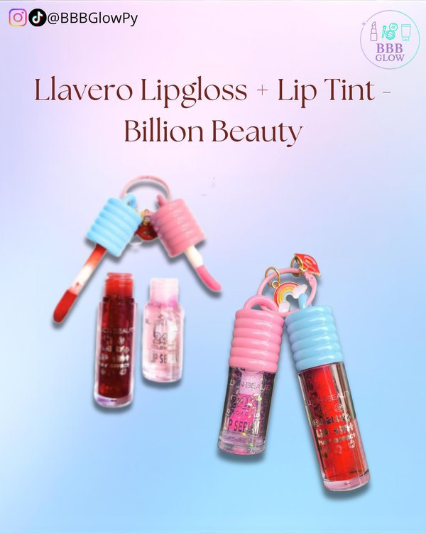 Set De 2 Item Liptint Y Serum Para Labios Con Llavero