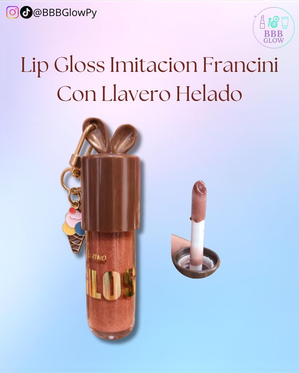 Lip Gloss Imitacion Francini Con Llavero Helado