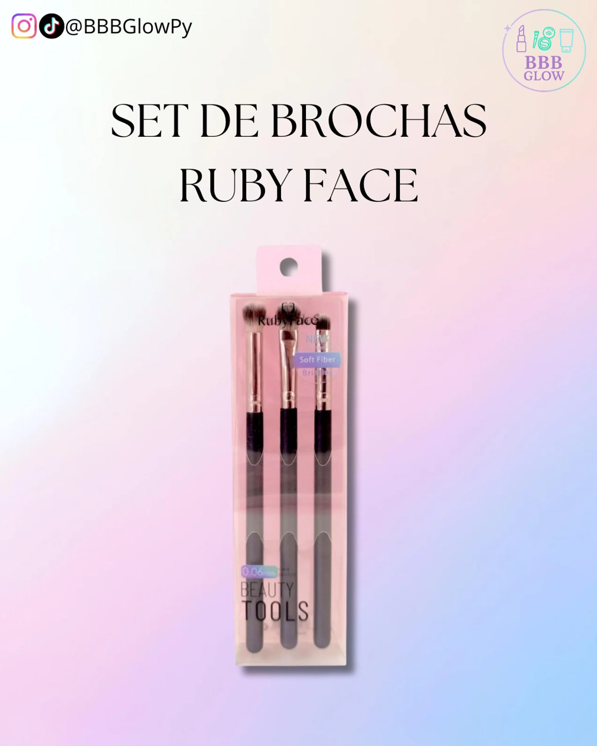 Set De Brochas 3 Piezas Negro