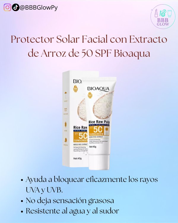 Protector Solar De Arroz Bioaqua