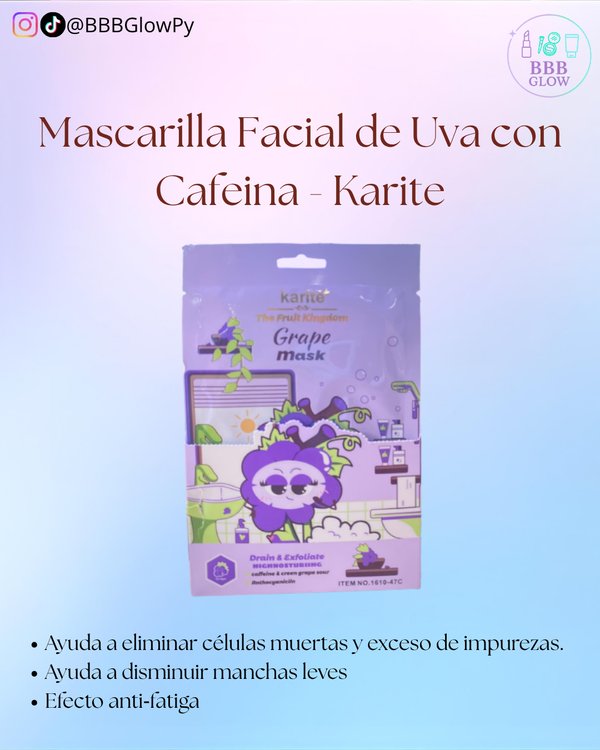 Mascarilla Facial De Uva Con Cafeina