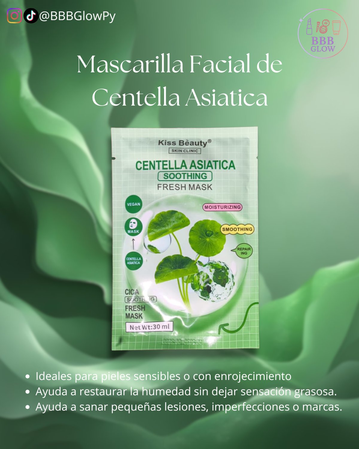 Mascarilla Facial De Centella Asiatica
