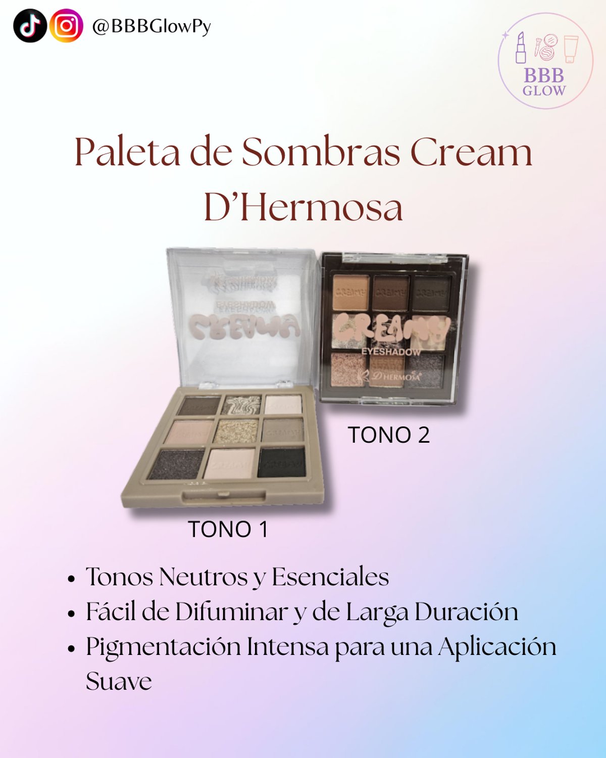 Paleta de Sombras Cream D' Hermosa