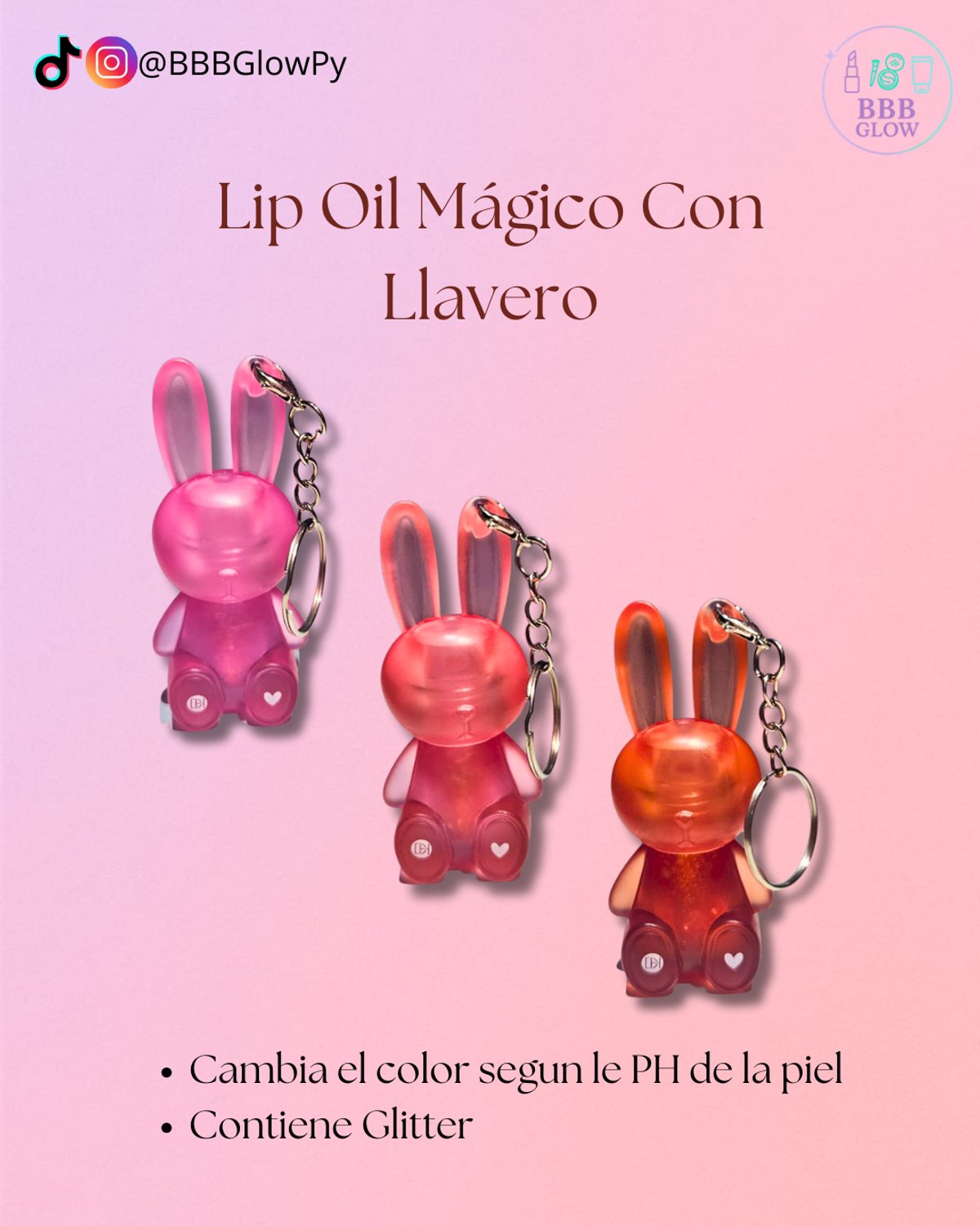 Gloss Con Llavero De Conejo