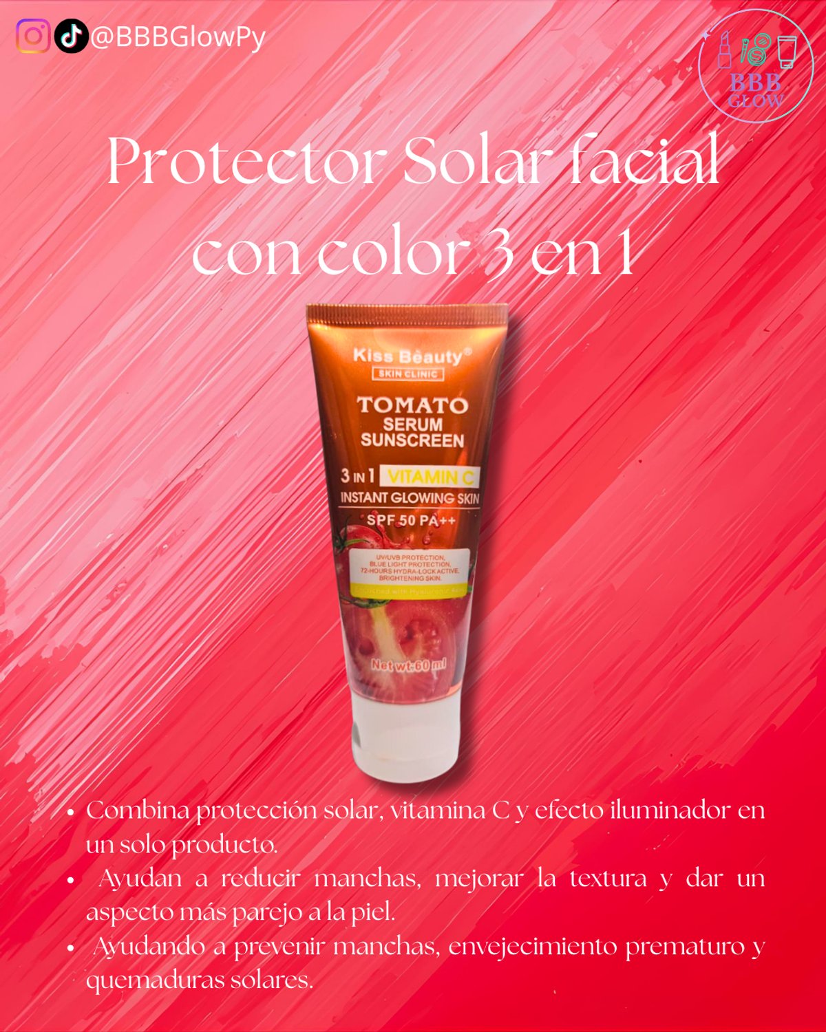 Protector Solar Con Color De Tomate 50Spf